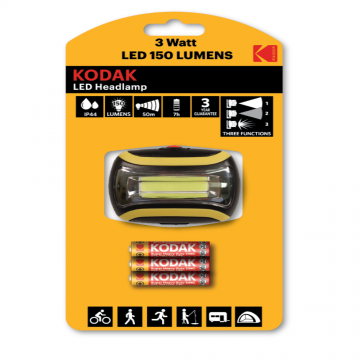 Lanterna LED Head Lamp Kodak, 150 lm, 3 moduri iluminare, IP44
