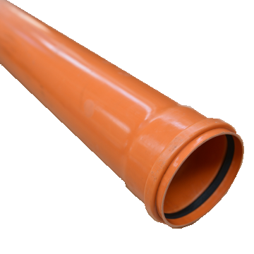 Teava PVC SN2 Valplast, canalizare exterioara, cu mufa si garnitura, diametru 125 mm, 2 m