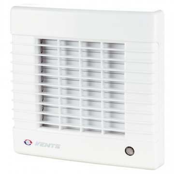 Ventilator de baie Vents, jaluzele automate si timer, D 125 mm, 22 W, 2400 rpm, 185 mc/h, alb