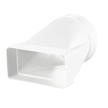 Adaptor circular/rectangular Home, plastic, alb, Ø100, 60 x 120 mm