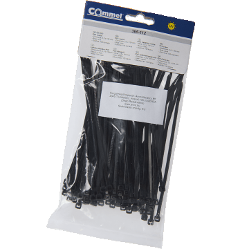 Colier PVC Anco, 3.5 x 150 mm, negru, 100 bucati