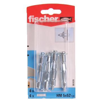 Diblu din metal cu surub, Fischer HM, 5 x 52 mm, 5 x 60 mm, 4 buc