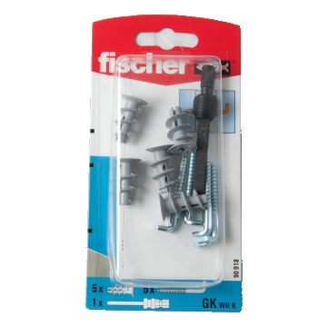 Diblu din nailon cu surub L, Fischer GK, 5 mm, 4,2 x 40 mm, 5 buc