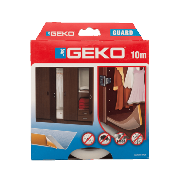 Garnitura adeziva pentru mobila Geko Guard, transparent, 10 mm