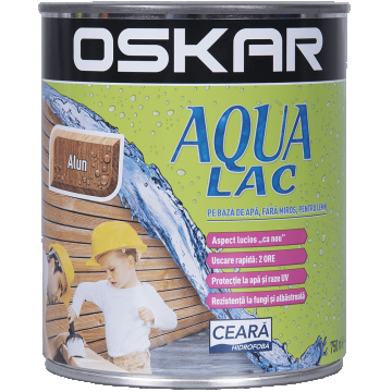 Lac pentru lemn Oskar Aqua, alun, interior/exterior, 0.75 l