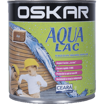 Lac pentru lemn Oskar Aqua, alun, interior/exterior, 2.5 l