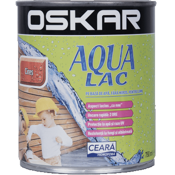 Lac pentru lemn Oskar Aqua, cires, interior/exterior, 0.75 l