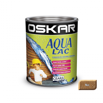 Lac pentru lemn Oskar Aqua, nuc, interior/exterior, 2.5 l