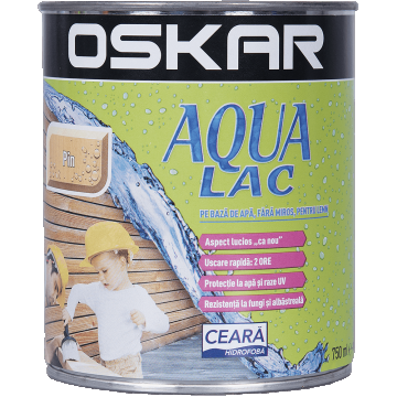 Lac pentru lemn Oskar Aqua, pin, interior/exterior, 0.75 l