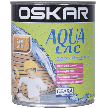 Lac pentru lemn Oskar Aqua, stejar auriu, interior/exterior, 0.75 l