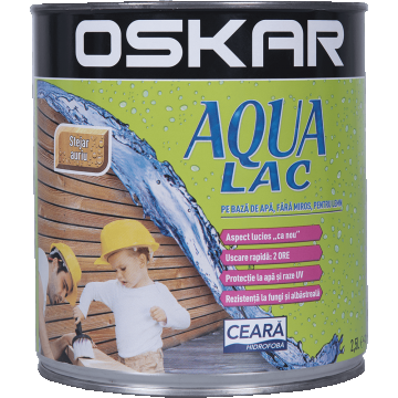 Lac pentru lemn Oskar Aqua, stejar auriu, interior/exterior, 2.5 l