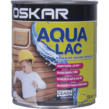 Lac pentru lemn Oskar Aqua, stejar,interior/exterior, 0.75 l