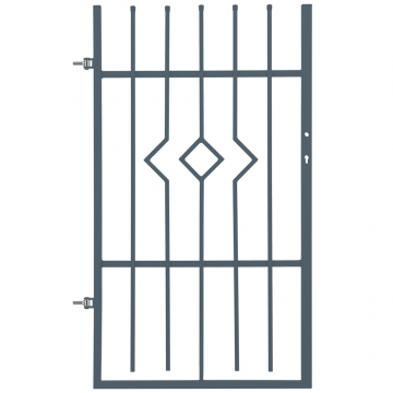 Poarta pietonala otel Cristal, deschidere stanga, gri antracit RAL 7016, 0.9 x 1.5 m