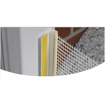 Profil de colt, PVC, plasa fibra de sticla, culoare maro, 2500 mm