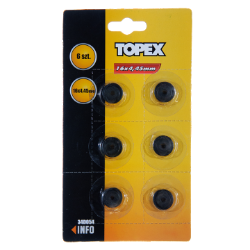 Rezerve cutit circular Topex pentru tevi PP, PVC, 16x4.5mm, 6 bucati
