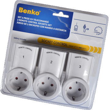 Set 3 prize cu telecomanda Benko, distanta 30 m, 2300 W