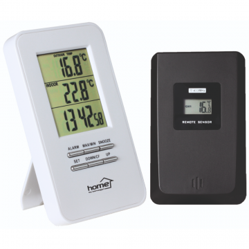 Termometru fara fir, Home HC 11, interior-exterior, ecran LCD, ceas, desteptator