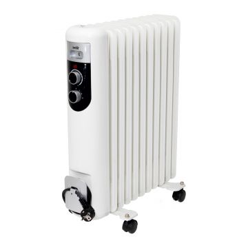 Calorifer electric cu ulei Home by somogyi FKOS 11M, 2 panouri convectoare, 2000W, otel, alb, 60 x 51 cm