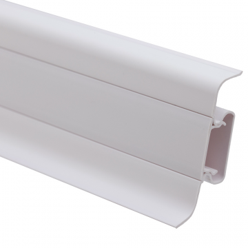 Plinta parchet, cu canal cablu, PVC, alb 101, 2500x52x22,5 mm