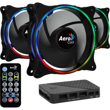 Ventilator Eclipse 12 Pro 120x120x25 3-pack H66F Control Hub Telecomanda Negru