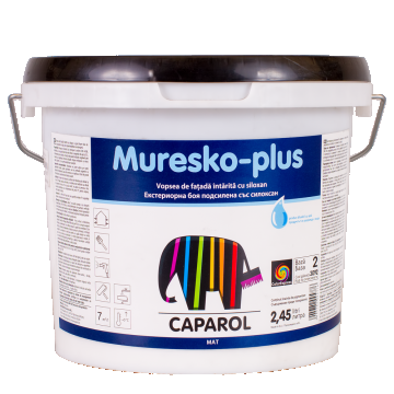 Vopsea lavabila exterior Caparol Muresko Plus B2, alb, 2.45 l