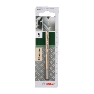 Burghiu Bosch HSS-TiN DIN 338, mandrina standard, pentru metal, 6 mm