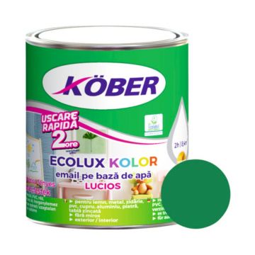 Email Kober Ecolux, pentru lemn/metal, interior/exterior, pe baza de apa, turcoaz, 0.6 l