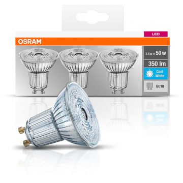 Set 3 becuri LED 4.3W GU10 Par16 50 4000K lumina neutra 350 lumeni A++ Set 3 becuri LED 4.3W GU10 Par16 50 4000K lumina neutra 350 lumeni A++