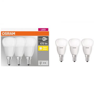 Set 3 becuri LED 5.7W E14 P40 2700K lumina calda 470 lumeni A++ Set 3 becuri LED 5.7W E14 P40 2700K lumina calda 470 lumeni A++