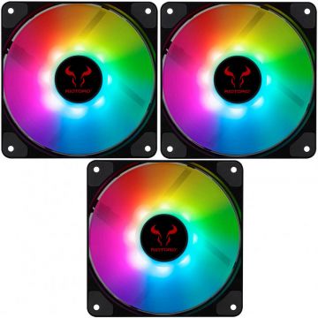 Set 3 ventilatoare Quiet Storm RGB 120mm