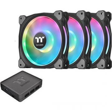 Set 3 ventilatoare Riing Duo 12 LED RGB TT Premium Edition 120mm