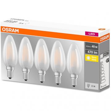Set 5 becuri LED 4W E14 B40 2700K lumina calda 470 lumeni A++ Set 5 becuri LED 4W E14 B40 2700K lumina calda 470 lumeni A++
