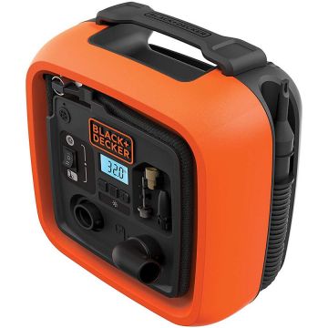 BLACK + DECKER compressor ASI400-XJ, 11bar, air pump (orange / black, 12 volt cigarette lighter connector)