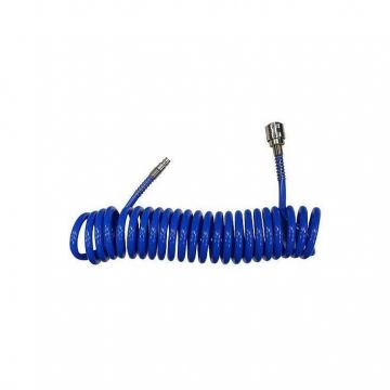 Furtun aer/presiune, spirala, PU,albastru, 3/8