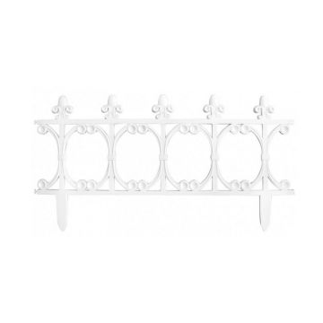Gard de gradina decorativ, din plastic, alb, 64x34 cm