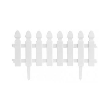 Gard de gradina decorativ, plastic, alb, set 4 buc, 50x30 cm
