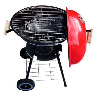 Gratar gradina, grillrotund, cu roti, capac, 40x72 cm, Globus