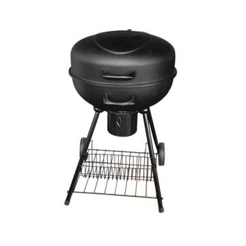 Gratar gradina, grillrotund, cu roti, capac, 54x57x92 cm, Oliver