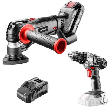 Multifunctional cu vibratii, cu acumulator 2 Ah, incarcator 18VLi-ion+CADOU Masina de gaurit,Graphite Energy