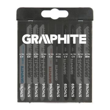 Panza, lama, fierastrau pendular, pentru lemn, metal, prindere tip T, set 10buc,Graphite