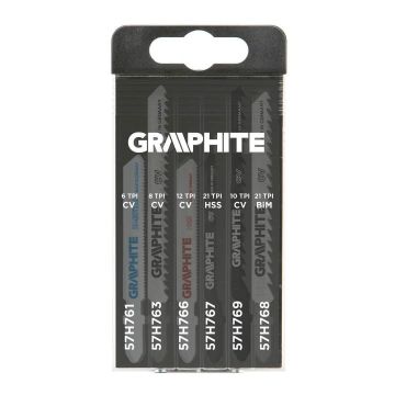 Panza, lama, fierastrau pendular, pentru lemn, metal, prindere tip T,set 6 buc, Graphite