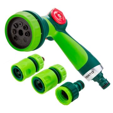 Pistol stropit gradina cu accesorii, tip dus, 8 moduri,reglare debit, Verto