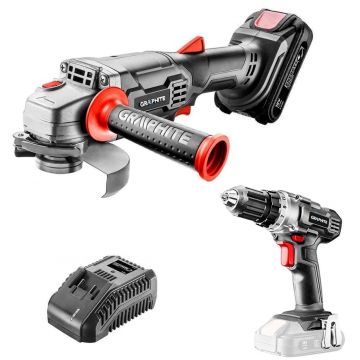 Polizor unghiular, flex,cu acumulator 2 Ah, incarcator 18V Li-ion, 115 mm + CADOU Masina de gaurit, Graphite Energy