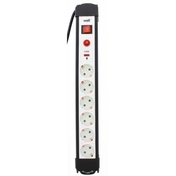 Prelungitor 6 prize 5M cu protectie, cablu 3x1.5mmp, Well