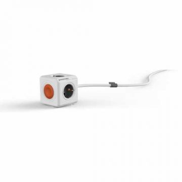 Prelungitor in forma de cub 4 prize cu intrerupator, 1.5m, PowerCube Remote, Allocacoc