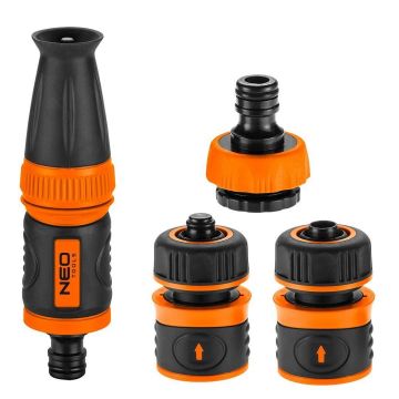 Set de stropit, duza furtun cu accesorii, 4 piese, 1/2