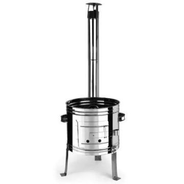 Soba pentru ceaun/tuci, inox, burlan, cot, 36cm, Perfect Home