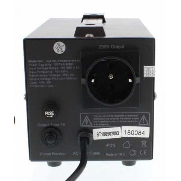 Stabilizator automat de tensiune cu releu 1000VA, negru Well