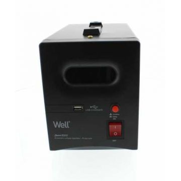 Stabilizator automat de tensiune cu releu 2000VA, negru Well