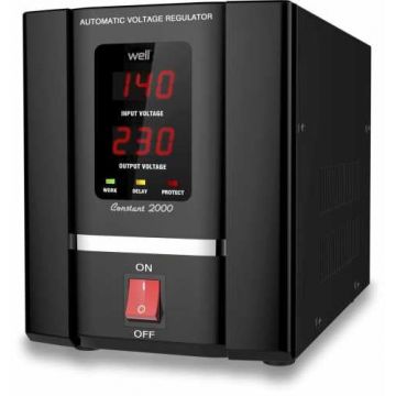 Stabilizator automat de tensiune cu servo motor 2000VA, Well